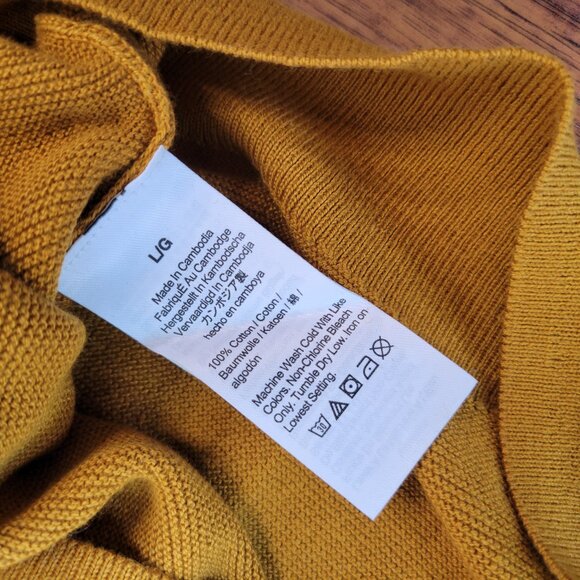 J. CREW Dark Yellow Woven Textured Crewneck Pullover Sweater sz L NWT Autumn - Picture 3 of 4